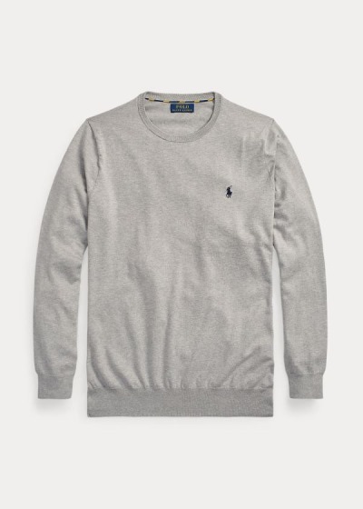 Sueter Polo Ralph Lauren Hombre Grises - Cotton Crewneck - YTPOS9081